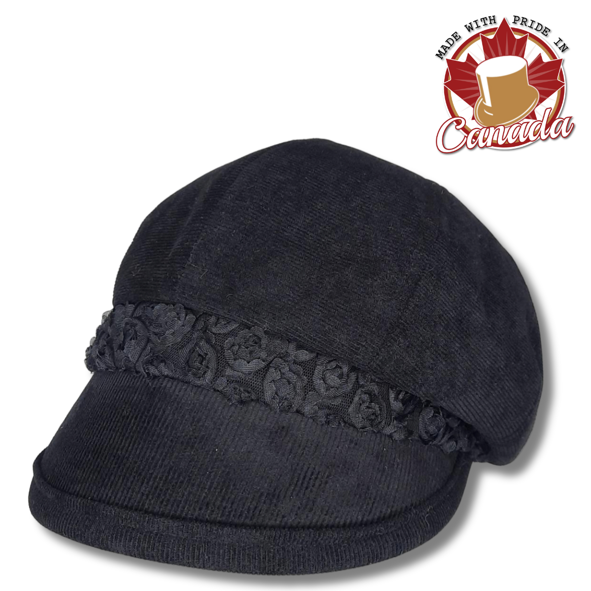 Corduroy Newsboy with Assorted Bands