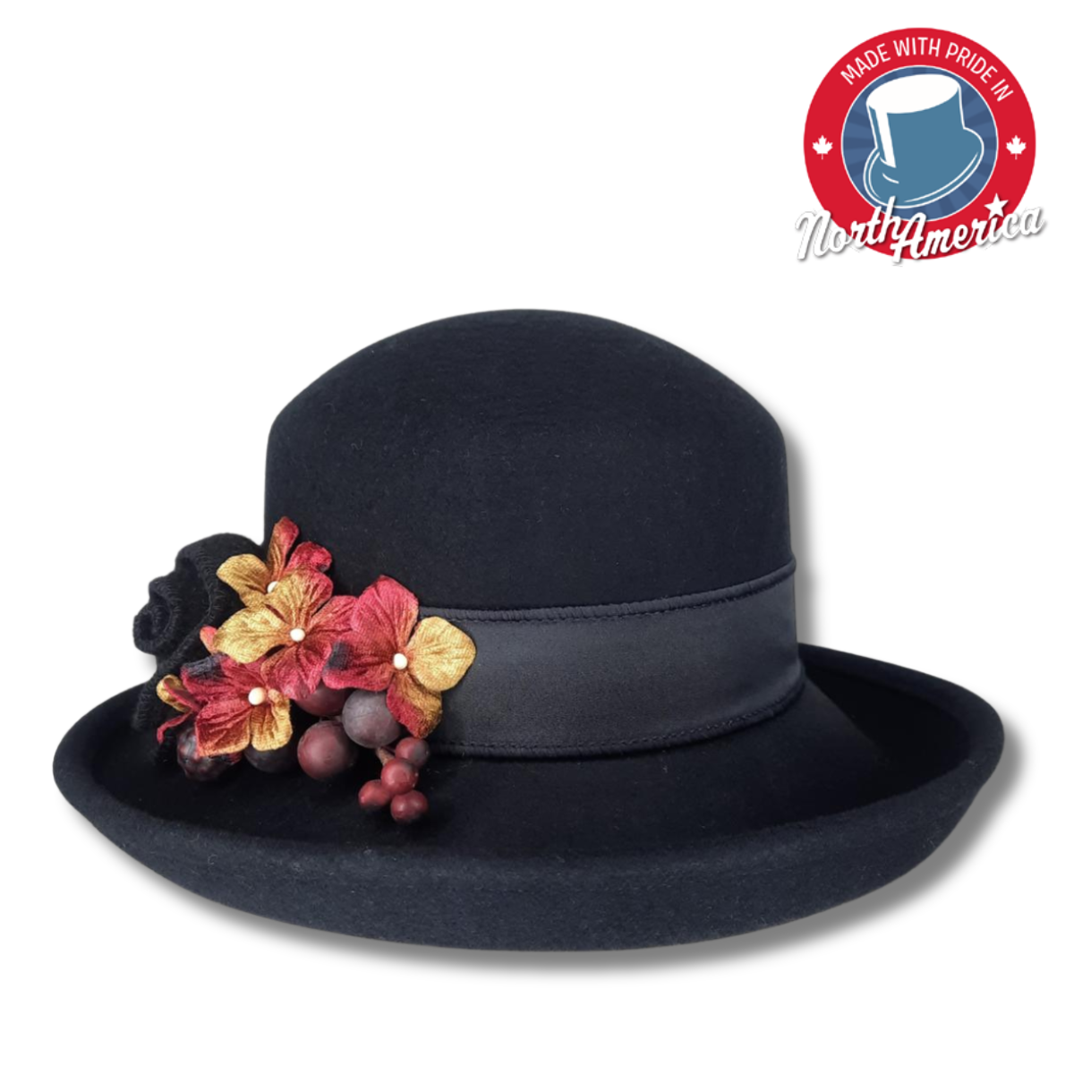 Upturned Brim with Flower Bouquet