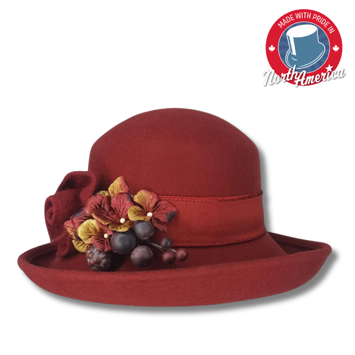 Upturned Brim with Flower Bouquet