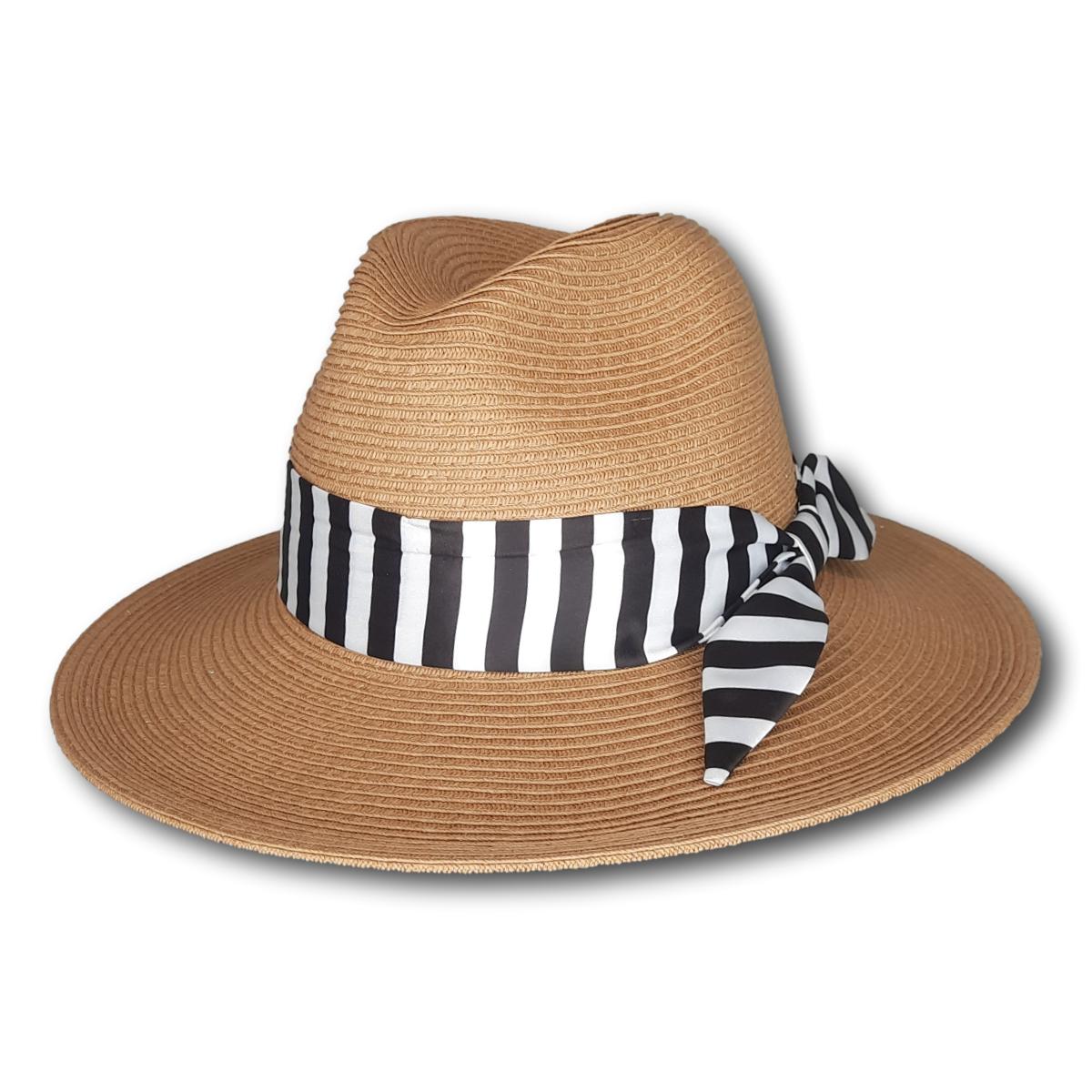 Wide Brim Fedora with Scarf