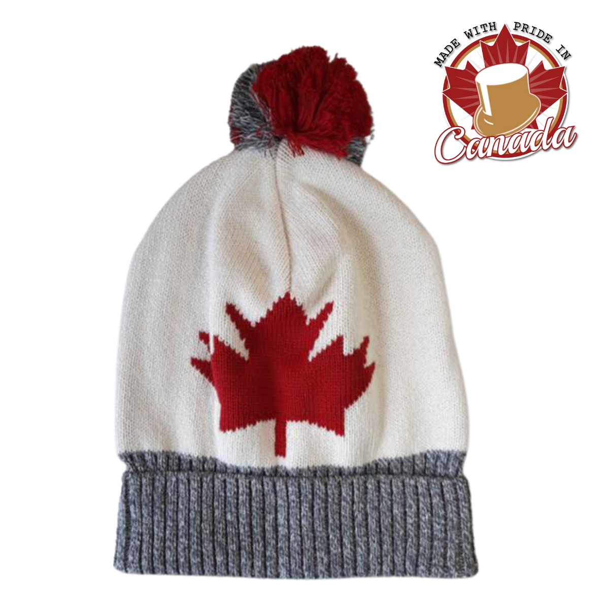Slouchy Three Tone Maple Leaf Toque