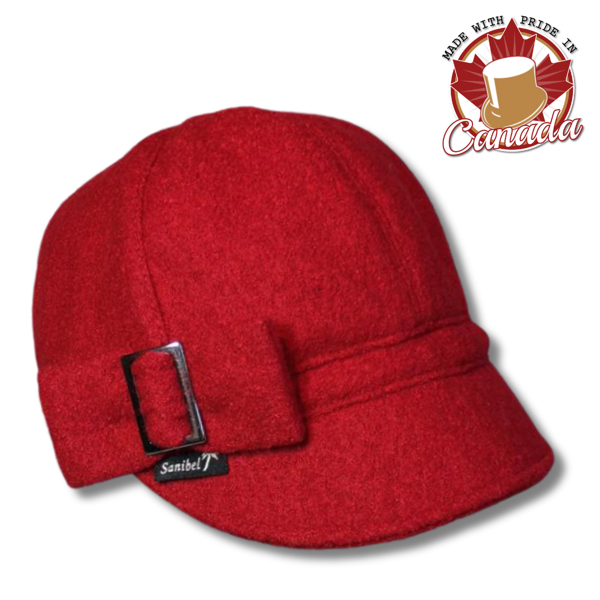 Six Panel Boiled Wool Newsboy