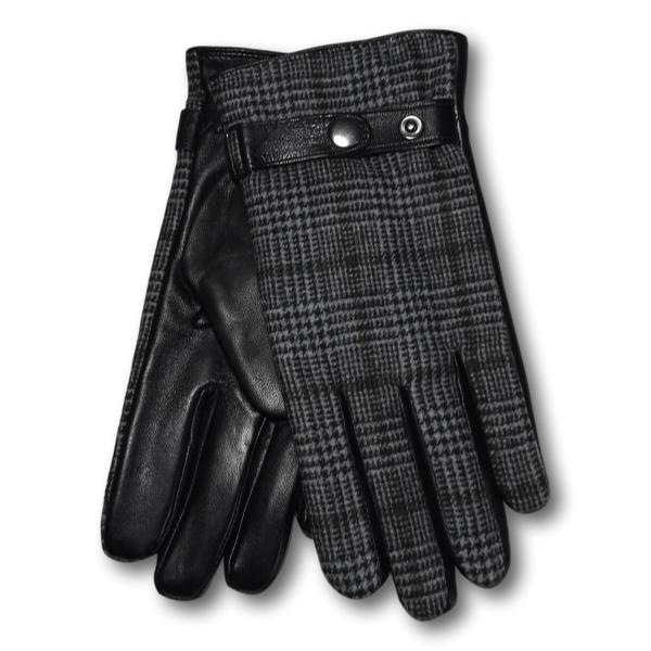Men's Plaid Leather Gloves