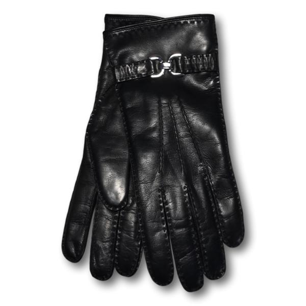 Women's Buckle Leather Gloves