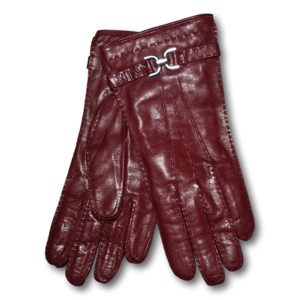 Women's Buckle Leather Gloves