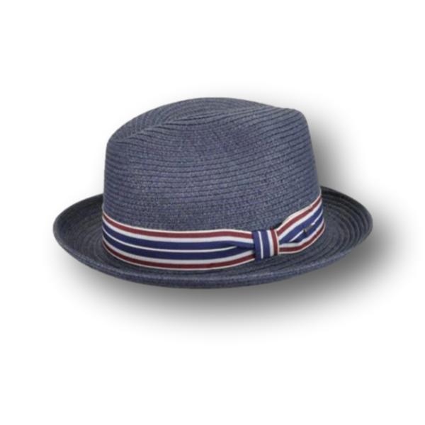 Bailey 1922 Men s Salem Braided Toyo Straw Fedora Hat Navy S