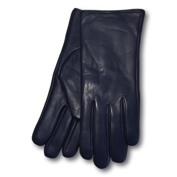 Long navy online leather gloves